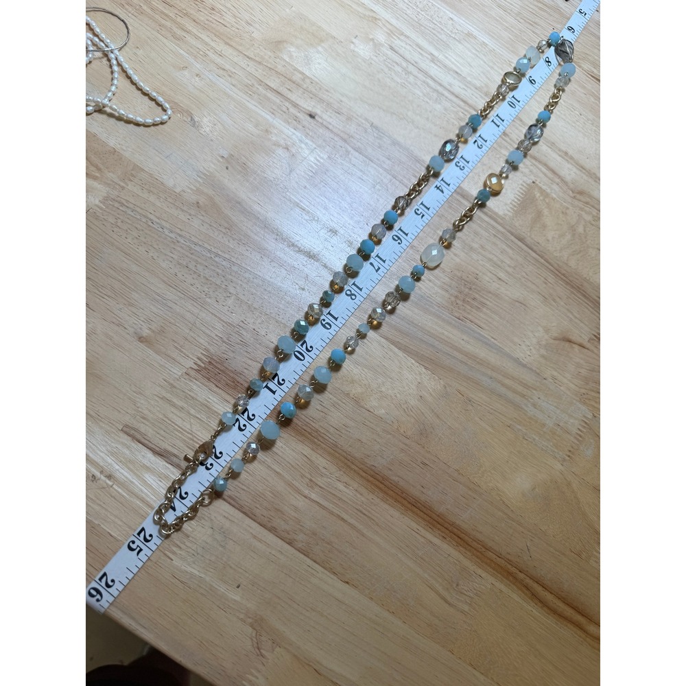 Boho Coastal Multi Strand Beaded Statement Necklace Loft - Picture 5 of 6